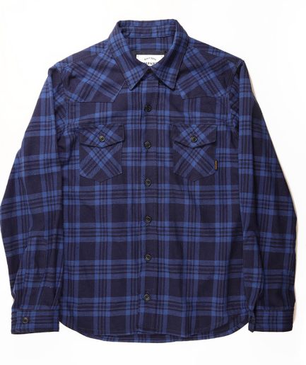 S307 Blue Neppy Flannel Shirt, Japan. Size M