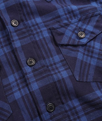 S307 Blue Neppy Flannel Shirt, Japan. Size M