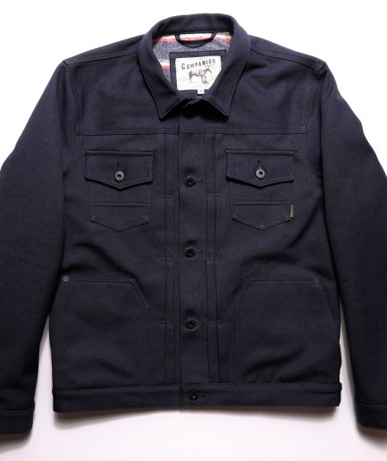 S362 Indigo Canvas and Blanket LIned Jacket. Size M