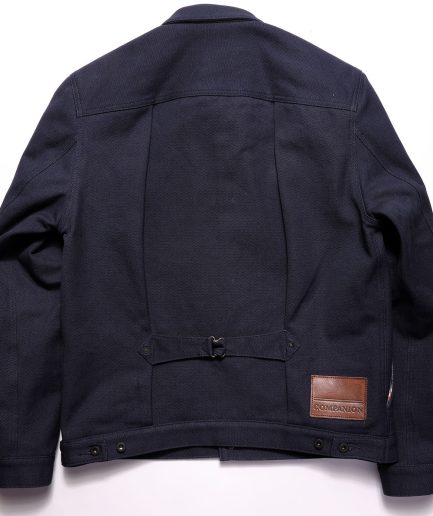 S362 Indigo Canvas and Blanket LIned Jacket. Size M